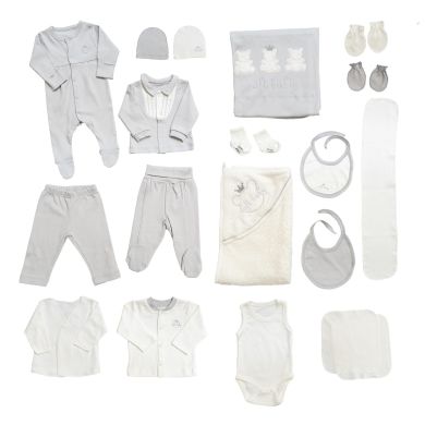Набор для новорожденного Bebetto 0-3м/62см серый 20 предметов Z 631