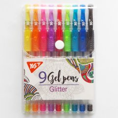 Набор гелевых ручек YES Glitter 9 шт. 420431