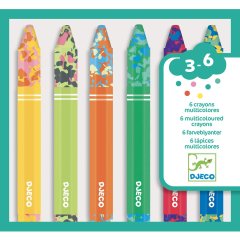 Набір із 6 різнокольорових воскових олівців Djeco DJ09006