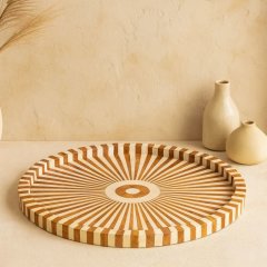 Поднос Lyra большой, бело-коричневый 61x61x3.25 Be Home 18-3014