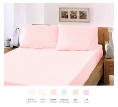 Простынь и наволочка Cotton box 100&times;200+25 Бежевый Single Fitted bed sheet beige 1020001