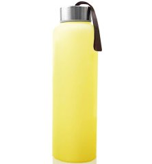 Скляна пляшка для води Everyday Baby 400мл із силіконовим захистом 10493, Жовтий