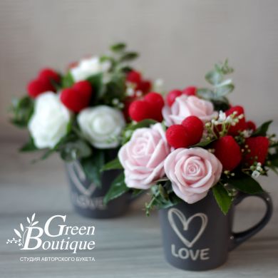 Сувенірна композиція Сувенірна композиція троянди, полуниці та серця Green boutique 115