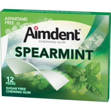 Жувальна гумка Aimdent Spearmint 12 пластинок без цукру 8681259504062
