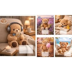 Тетрадь школьная 1В Bear stories А5/24 листы клетка 1 Вересня 768974