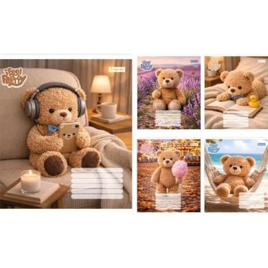 Зошит учнівський 1В Bear stories А5/24 аркуші клітинка 1 Вересня 768974
