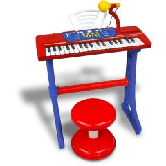 37-клавишная электронная клавиатура с микрофоном, ножками и стульчиком BONTEMPI 133720