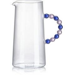 Collier Глечик прозорий, з рожево-синьою ручкою,h 21 см(скло) IVV 8899.1