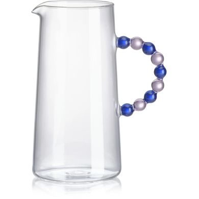 Collier Глечик прозорий, з рожево-синьою ручкою,h 21 см(скло) IVV 8899.1