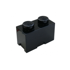 Двоточковий чорний контейнер для зберігання Х2 Lego 40021733