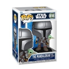 Игровая фигурка FUNKO POP! серии Мандалорец МАНДАЛОРЕЦ ИЗ ГРОГУ НА СПИНЕ 90443