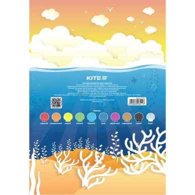 Картон кольоровий односторонній А4 10арк/ 10кол, папка, Kite K17-1255