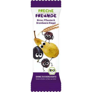 Органічний фруктово-злаковий батончик без цукру Груша-слива-ожина Freche Freunde 4408