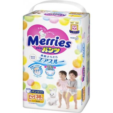 Трусики-підгузники японські дитячі розмір Big 12-22 кг/ 38 шт (SJ) Merries 584749-585803-570398 4901301230676, 38