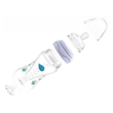 Бутылочка для кормления антиколиковая Nuvita Mimic 150 мл 0м + белая NV6010, Белый
