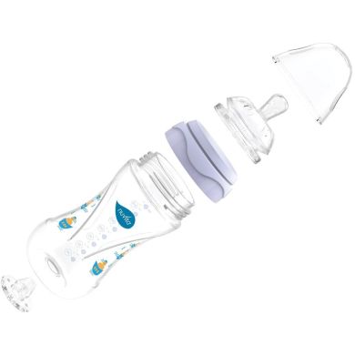 Пляшка для годування антиколькова Nuvita Mimic 150 мл 0м + біла NV6010