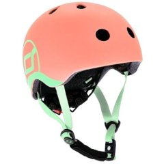 Шлем защитный детский Scoot and Ride, персик, с фонариком, 45-51см SR-181206-PEACH