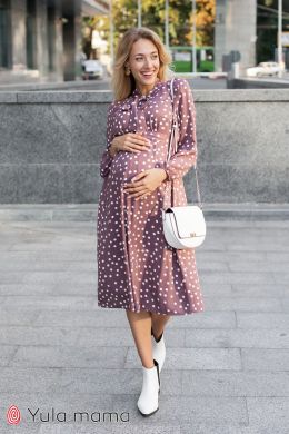 Сукня для вагітних Katolina Yula mama L Капучино DR-30.112