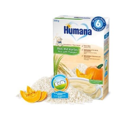 Безмолочная каша Humana рисовая с тыквой 200 г 77568 4031244775689