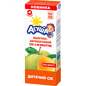 Детский сок Агуша яблоко, абрикос с мякотью 0.2 л 1000115998