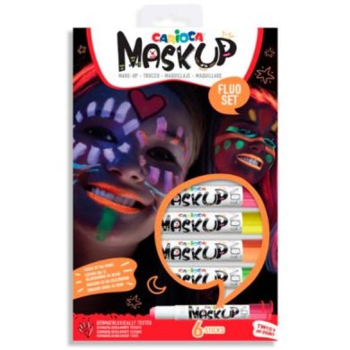 Краска для лица Neon 6цв CARIOCA 43156