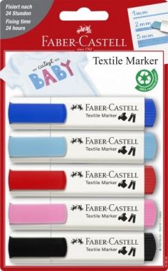 Фломастеры для ткани Textile Marker Set Baby-Colours, 5 цветов Faber-Castell 30754