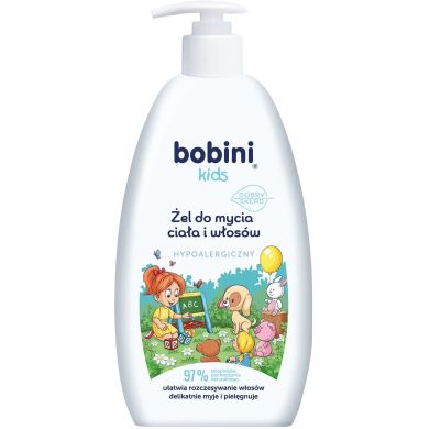 Гель для душа и шампунь 2 в 1 для детей гипоаллергенный, 500 мл. 1+ Bobini 5900931033229