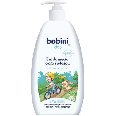 Гель для душа и шампунь 2 в 1 для детей гипоаллергенный, 500 мл. 1+ Bobini 5900931033229