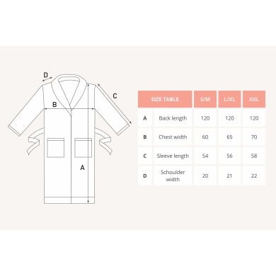 Халат LINDU S/M, білий Tiseco 3607OPTICWHITE