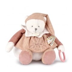 Мягкая игрушка-развивашка Мишка розовый с кольцом, 30см DouDou DC4333
