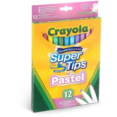 Набір фломастерів Supertips washable пастельні кольори, 12 шт Crayola 58-7515