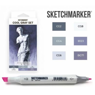 Набір маркерів SketchMarker Cool Gray 6 шт SM-6CGR