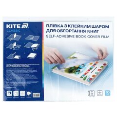 Плівка самоклеюча для книг, 360*500 мм, 10 шт., прозора, CPP Kite K-094
