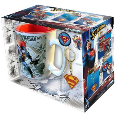 Подарочный набор DC COMICS Superman чашка 460мл, брелок и пины ABYPCK074