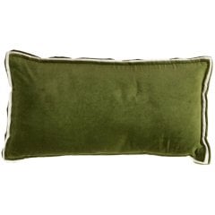 Подушка 60x30 см BAXLEY, бархат темно-зеленый + натуральный лен Light&Living 6884978