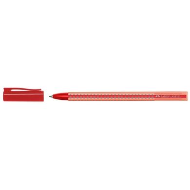 Ручка шариковая Faber-Castell Grip 2020 М красная 0.7 мм, трехгранный прозрачный корпус, 544521