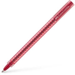 Ручка шариковая Faber-Castell Grip 2020 М красная 0.7 мм, трехгранный прозрачный корпус, 544521