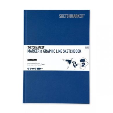 Скетчбук SketchMarker В5 44 листов 180 г синий MGLHM/FAWN