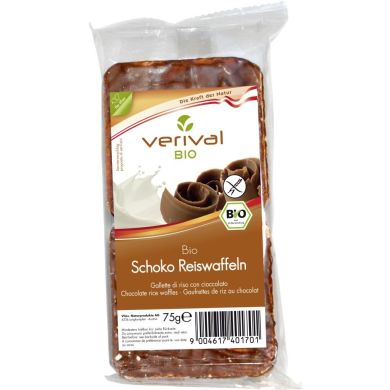 Вафлі Verival рисові з шоколадом органічні 100 г 9004617007613