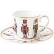 Чашка с блюдцем 200мл из фарфора в коробке NUTCRACKER POZZI MILANO 1106NUTC