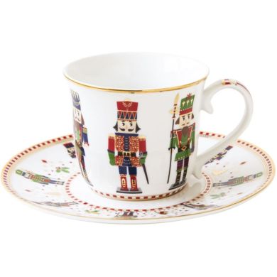 Чашка с блюдцем 200мл из фарфора в коробке NUTCRACKER POZZI MILANO 1106NUTC