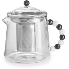Collier Чайник прозор., біло-сіра ручка,сталевий фільтр, V700 мл IVV 9091.1