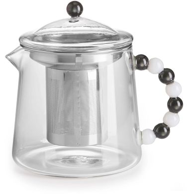 Collier Чайник прозор., біло-сіра ручка,сталевий фільтр, V700 мл IVV 9091.1