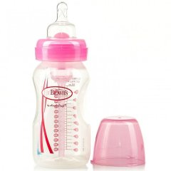 Дитяча пляшечка для годування Dr. Brown's з широкою шийкою, 270 мл рожева WB91305-ESX, Рожевий