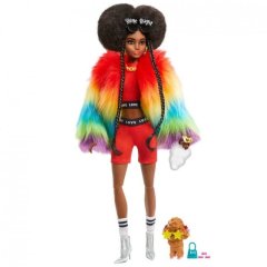 Лялька Barbie Барбі Екстра в райдужній накидці GVR04