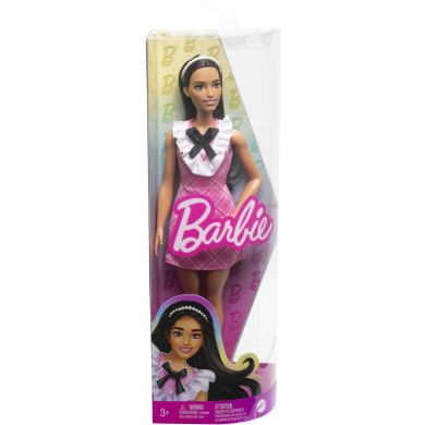 Кукла Barbie Барби Модница в розовом платье с жабо HJT06