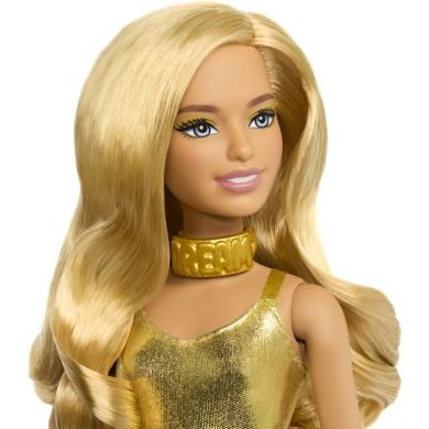 Кукла Barbie Модница в золотистом комбинезоне HRH19