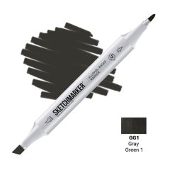 Маркер спиртовой двухсторонний Sketchmarker Gray Greeen Серо-зеленый SM-GG01