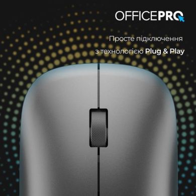 Мышь OfficePro M225G Silent Click Wireless Gray M225G