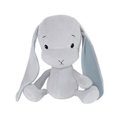 Мягкая игрушка Effiki серый кролик с синими ушками 20 см 5901832946397